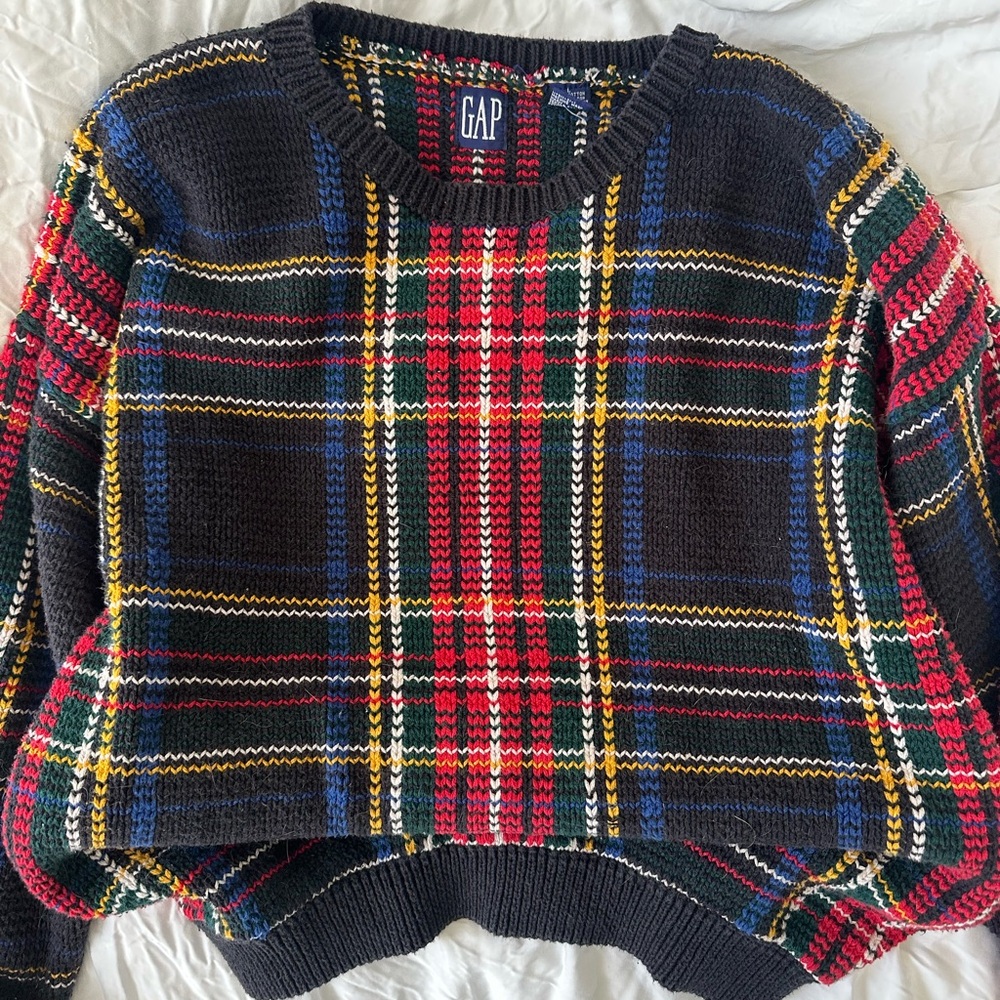 Vintage GAP Multicolor Plaid Tartan Sweater
